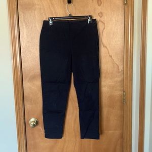 High waisted black skinny crop career pant